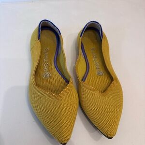 Rothy’s The Point Flats Women’s 7.5‎ Yellow Knit Shoes